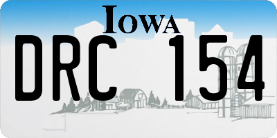 IA license plate DRC154