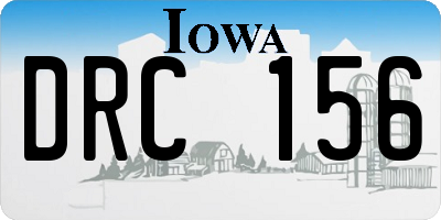 IA license plate DRC156