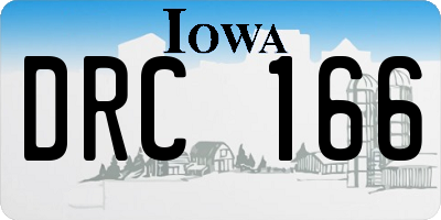 IA license plate DRC166