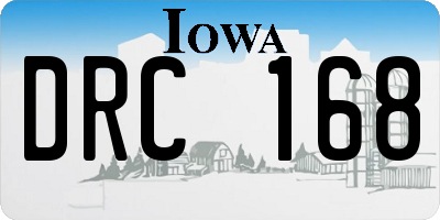 IA license plate DRC168