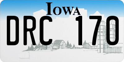 IA license plate DRC170