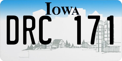 IA license plate DRC171