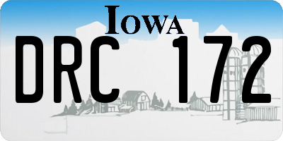 IA license plate DRC172