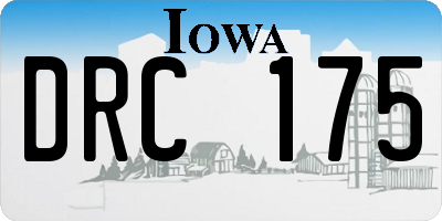 IA license plate DRC175