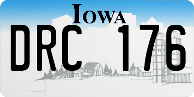 IA license plate DRC176