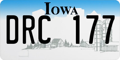 IA license plate DRC177