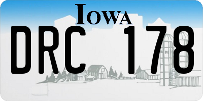 IA license plate DRC178