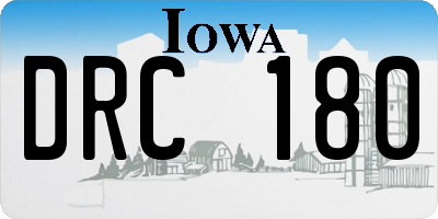 IA license plate DRC180