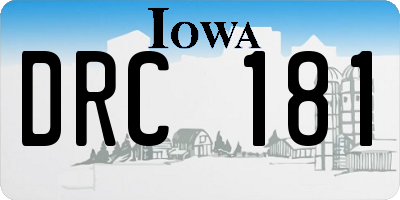 IA license plate DRC181