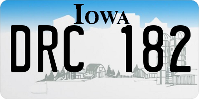 IA license plate DRC182