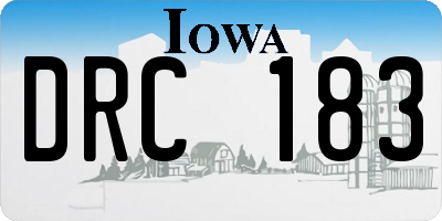 IA license plate DRC183