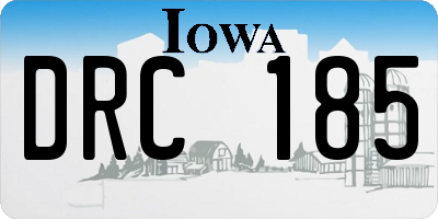 IA license plate DRC185