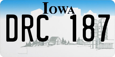 IA license plate DRC187