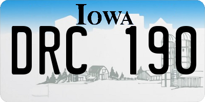 IA license plate DRC190