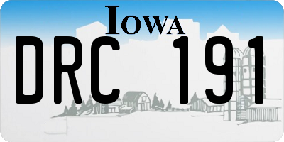 IA license plate DRC191