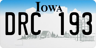 IA license plate DRC193