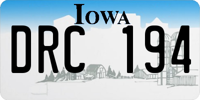 IA license plate DRC194