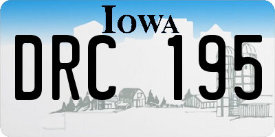 IA license plate DRC195