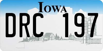 IA license plate DRC197