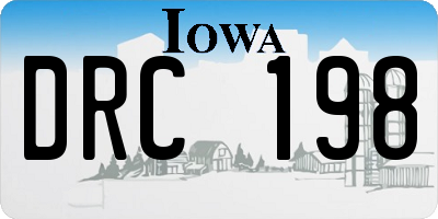 IA license plate DRC198