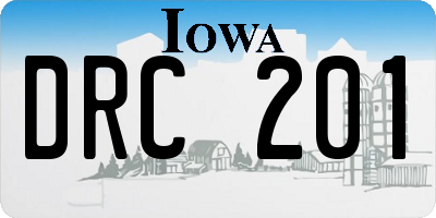 IA license plate DRC201