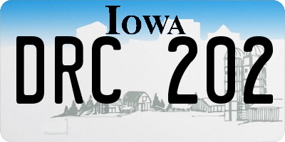 IA license plate DRC202