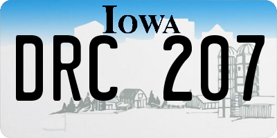 IA license plate DRC207