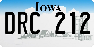 IA license plate DRC212
