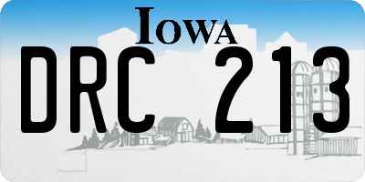 IA license plate DRC213
