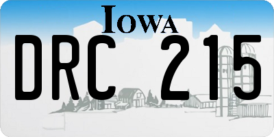 IA license plate DRC215