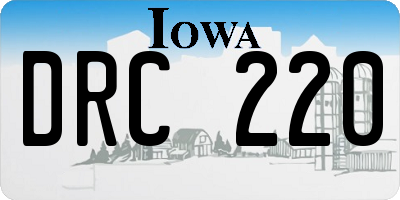 IA license plate DRC220