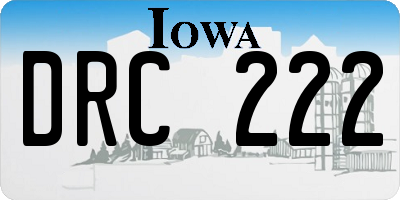 IA license plate DRC222