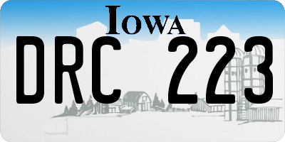 IA license plate DRC223