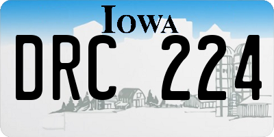 IA license plate DRC224