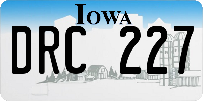 IA license plate DRC227