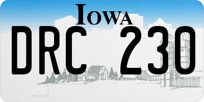 IA license plate DRC230