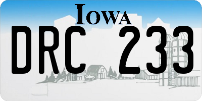 IA license plate DRC233
