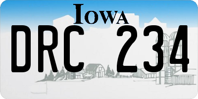 IA license plate DRC234