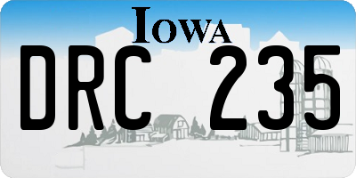 IA license plate DRC235
