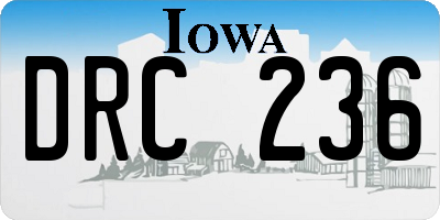 IA license plate DRC236