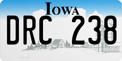 IA license plate DRC238