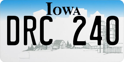 IA license plate DRC240