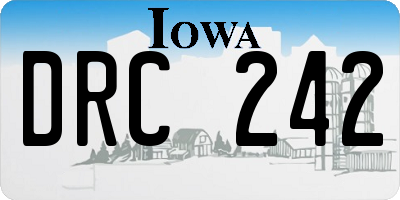 IA license plate DRC242