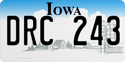 IA license plate DRC243