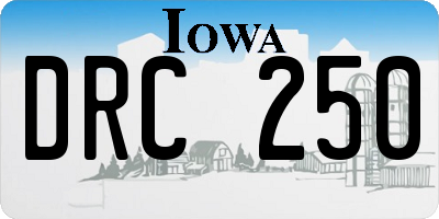 IA license plate DRC250