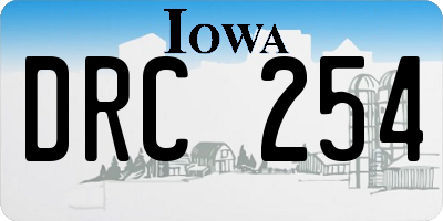IA license plate DRC254