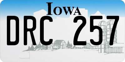 IA license plate DRC257