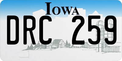 IA license plate DRC259
