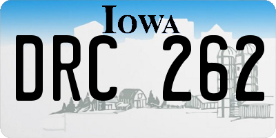 IA license plate DRC262