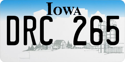 IA license plate DRC265